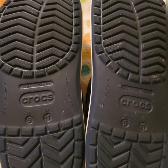 ❌️SOLD❌️ Crocs Crocband Slip On Sandals Waterproof Navy Mens 9 Womens 11 - Picture 12 of 13